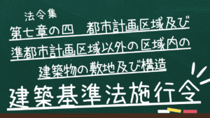 建築基準法施行令 第七章の四 都市計画区域及び準都市計画区域以外の区域内の建築物の敷地及び構造